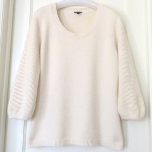 Talbots Ivory Mixed Fiber Puffed Sleeve Sweater